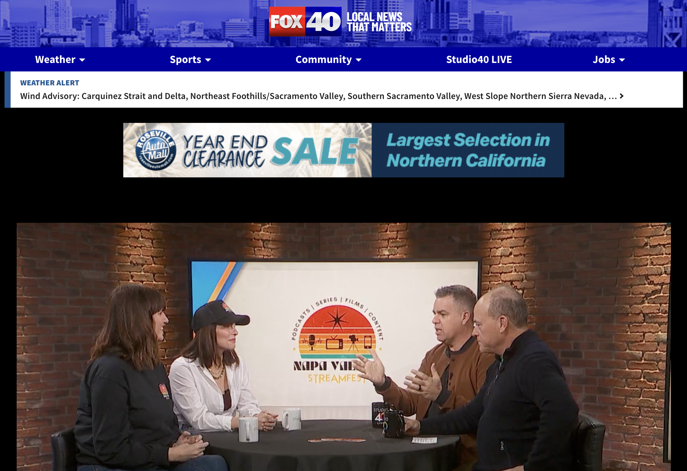 Fox 40 Studio40: Napa Valley StreamFest